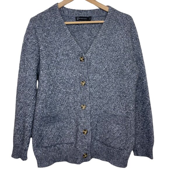 NEW YORK & COMPANY | Women's Gray Button Front Chunky Cardigan | Size M - Picture 1 of 12
